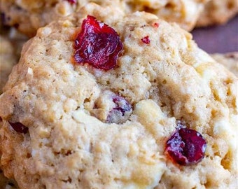 Oatmeal Cranberry White Chocolate Chunk Cookies Recipe - Digital PDF Download