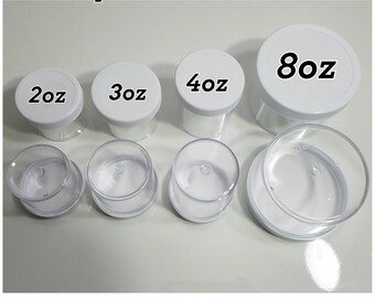 8pcs 4oz clear plastic container, twist lid, clear jar, DIY toiletries container, organization, slime floam jar, air tight, crafts