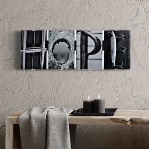 ALPHABET PHOTOGRAPHY letter art sign, 1st Retirement Gift, Modern Wall Art Home Decor, Rustic Decor, Inspirational Sign, Housewarming Gift