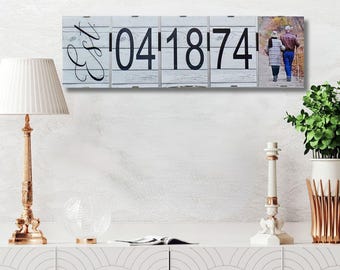 We Adding Date Frame Personalized Wedding Date Frame Anniversary Gift for Couple Alphabet ...
