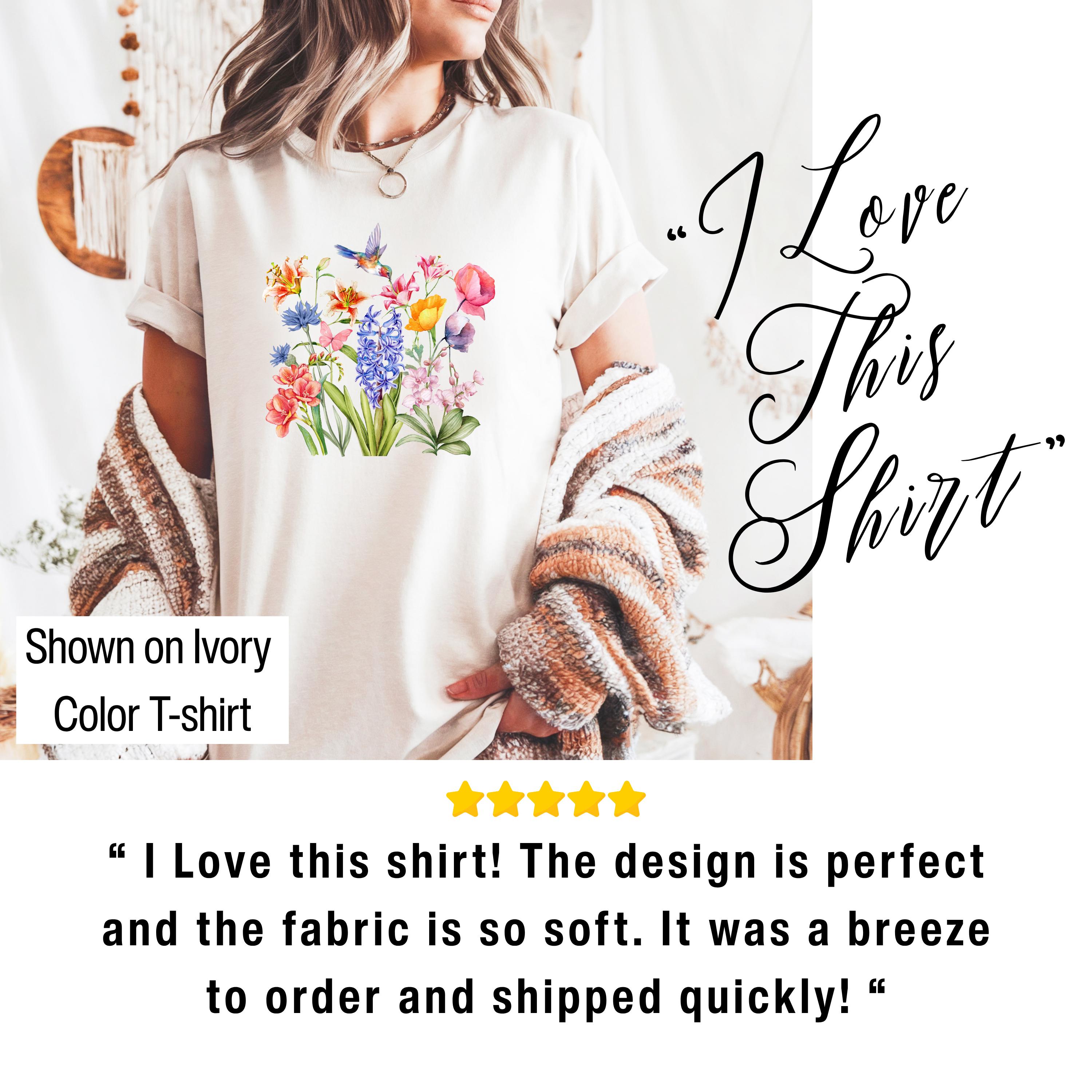 Boho Wildflower Comfort Colors T-shirt, Botanical Floral Tee - Etsy