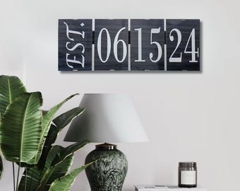 Wedding Date Photo Art, Newlywed Gift, Anniversary Decor
