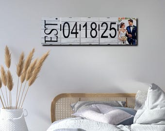 Personalized Wedding Date Photo Art – Custom Newlywed Keepsake