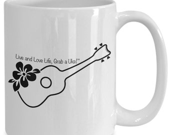 Hibiscus ukulele mug
