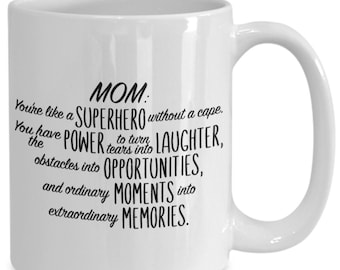 Mom superhero mug, mom coffee cup