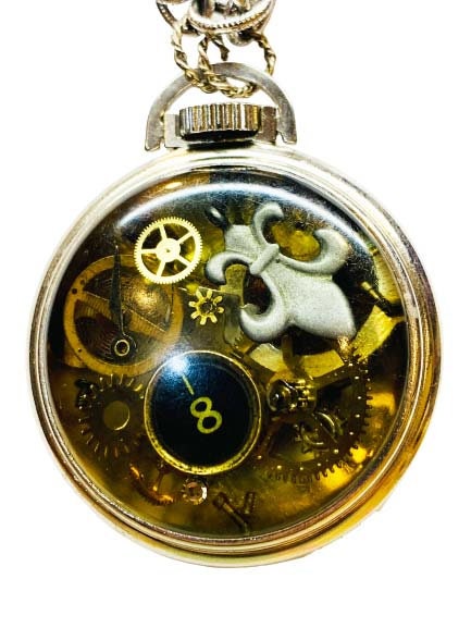 Victorian Filigree Gears Antique Pocket Watch Mechanical Pocket