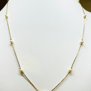 Vintage Monet Gold-plated Pearl Necklace