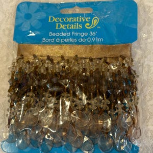 Decorative Details Beaded Fringe 36&quot; Brown New