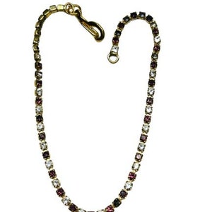Vintage Faux Diamond and Ruby Goldtone Bracelet