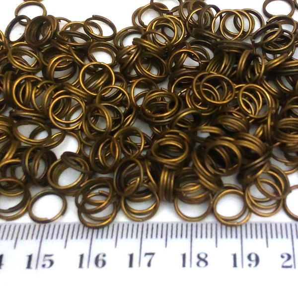 100 pieces Bronze split rings O ring supplies accessories hardware jewelry making Lot - 8mm jump rings DIY tools Circlips