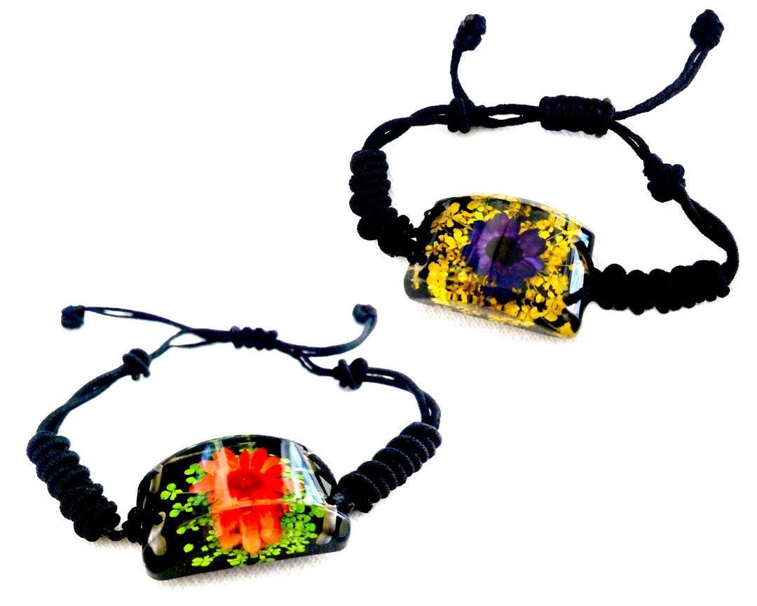 Flower Bracelets 2 Pieces Beautiful Unique Bracelets Made With Etsy