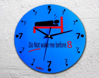 Wall clock Decoration clock blue wall unique home decor Novelty design Round wooded  25cm New Gift