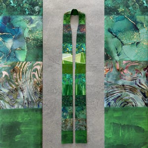Modern Green Clergy Stole for Ordinary Time - G37