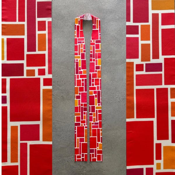 Étole rouge moderne pour le clergé pour la Pentecôte, la Réforme et l'ordination - R20