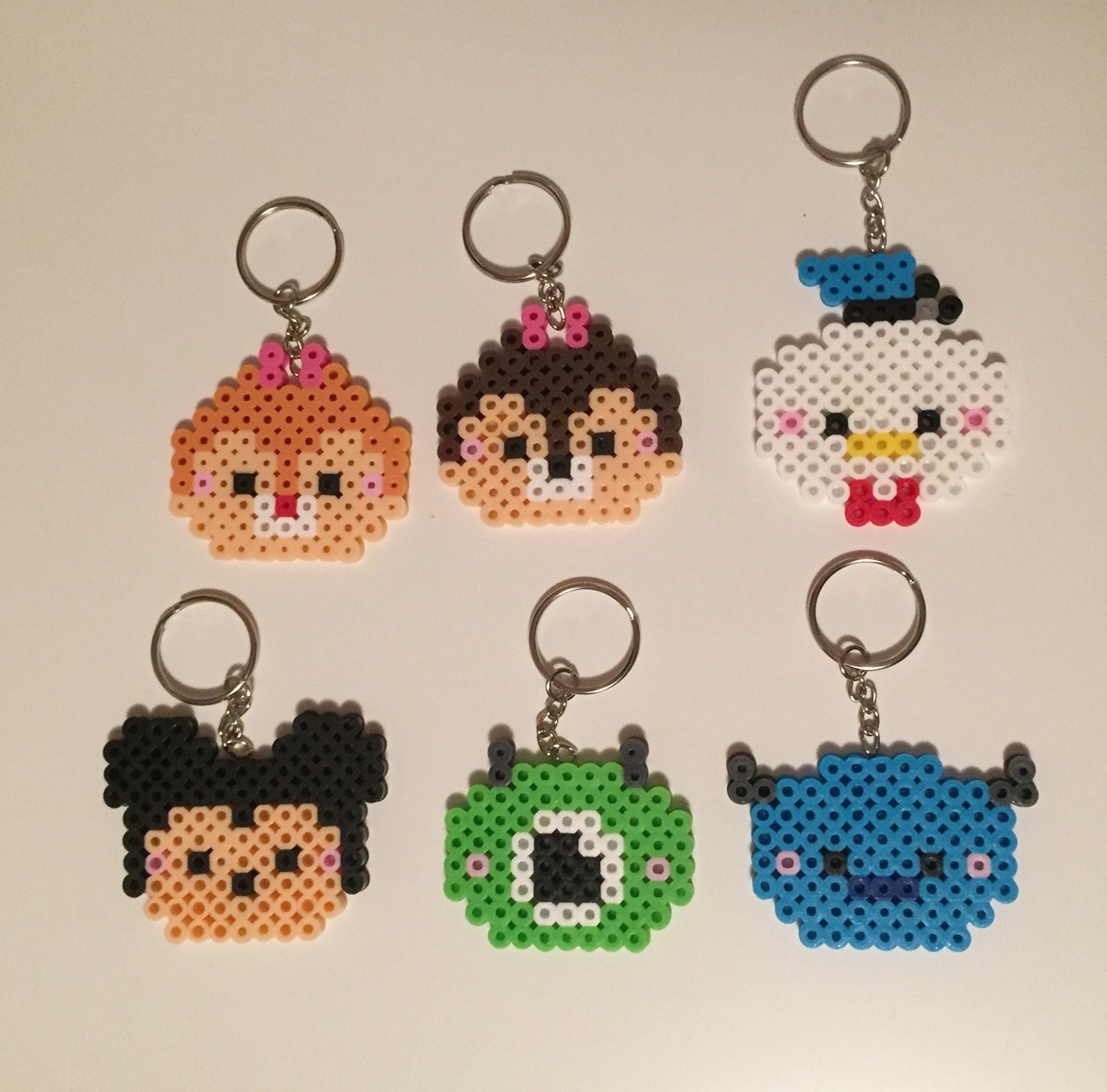 Disney TSUM TSUM Inspired Perler Bead Keychains - Etsy