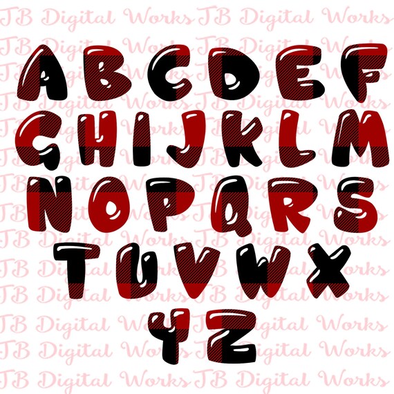 buffalo print letters red and black letters png letters etsy new zealand