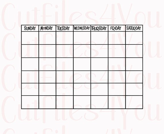 monthly calendar calendar with days reusable calendar etsy