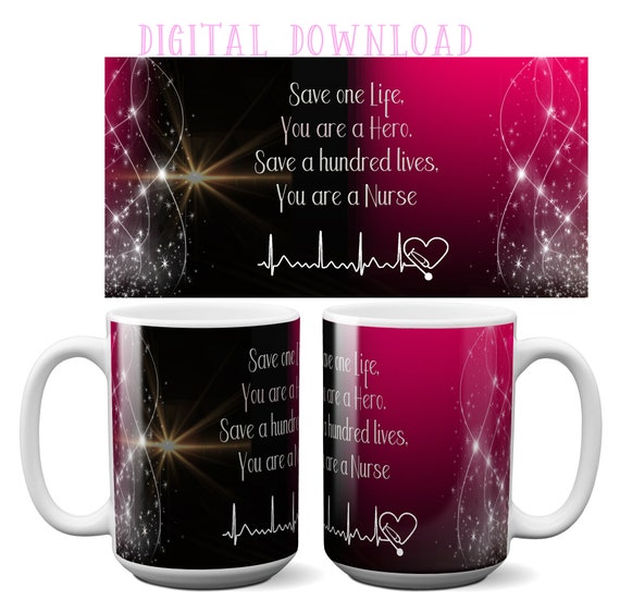 Download Nurse Mug Sublimation Mug Templates Png File Nurse Hero Etsy