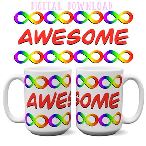 Autism PNG Mug Templates, Autism Digital Art, Autism mug design, Autism Awareness design, Infinity Symbol Graphic, Autism Instant Download