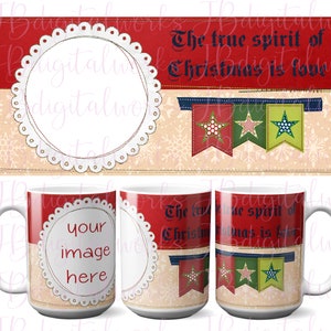 Christmas Mug Template, Ready to print, Sublimation png, Christmas printable, Christmas Photo Mug, Mug Designs, Christmas Digital Art