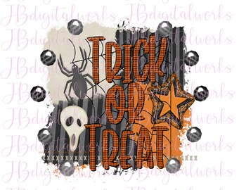 Trick or Treat Png, Halloween PNG Design, Halloween Design, Spider Png, Skull Png, Sublimation Designs Downloads, Halloween Png, Digital Art