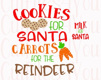 Christmas SVG, Cookies for Santa, Santa Plate svg, Milk for Santa, Holiday Decor, Reindeer treats,  cricut cut file, silhouette cut file