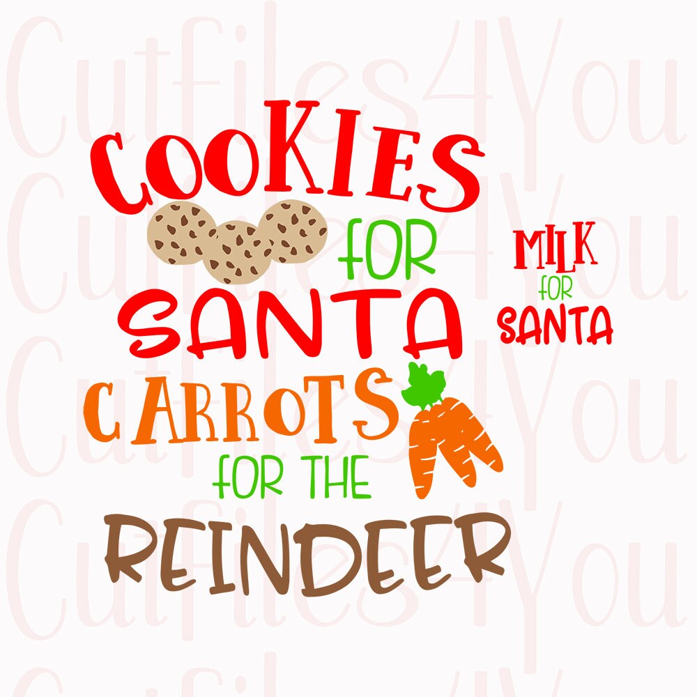 Christmas SVG Cookies for Santa Santa Plate svg Milk for | Etsy