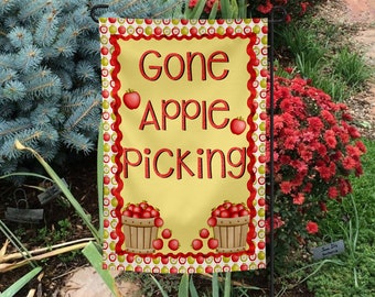 Design Apple Fall Garden Flag, Apple Picking, Fall Garden Flag, Sublimation Ready Design, Fall Sublimation Design, Fall Digital Printable