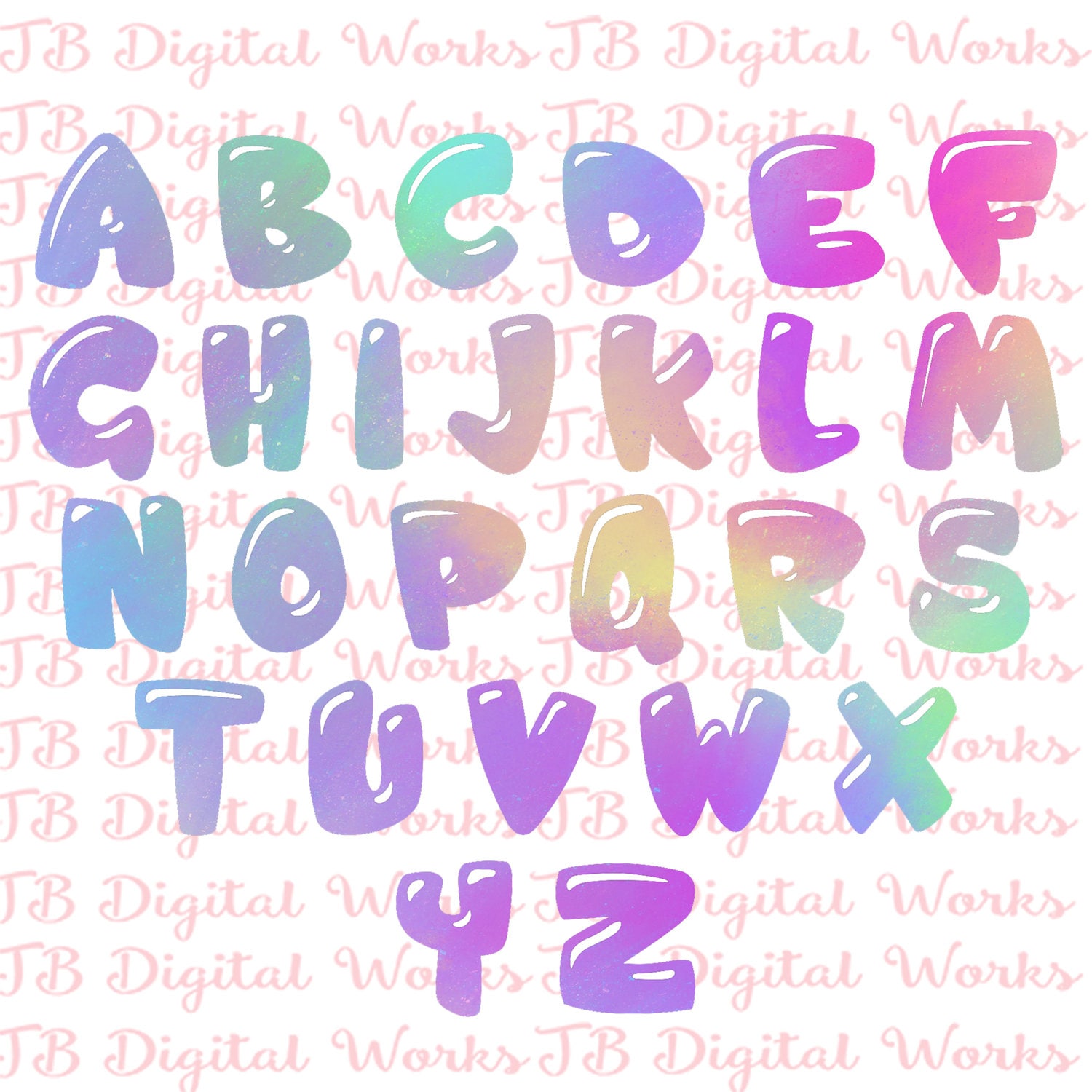 pastel bubble letters spring letters png letters etsy