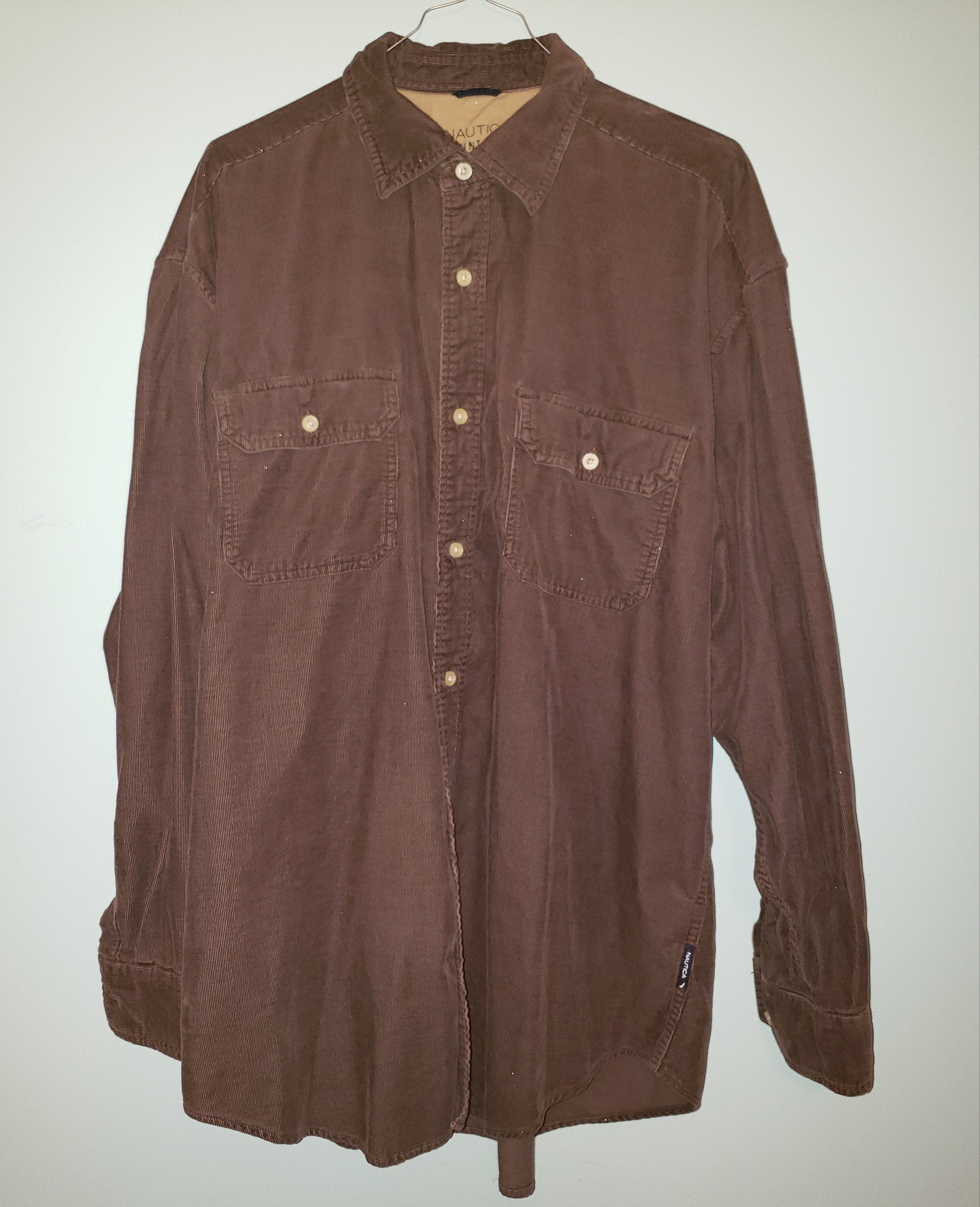Vintage Nautica Brown Corduroy Shirt | Etsy