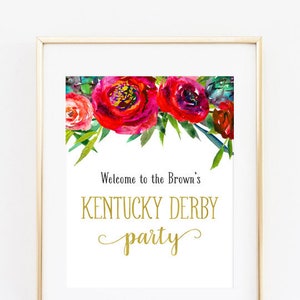 Derby Roses Welcome Sign. 8 X 10 (or) 16 X 20. Digital. Kentucky Derby ...