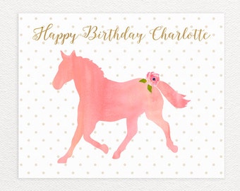 Custom Pony Sign. Custom Horse Sign. Horse Party Printables. Watercolor Horse Party. Pony Party. DIY