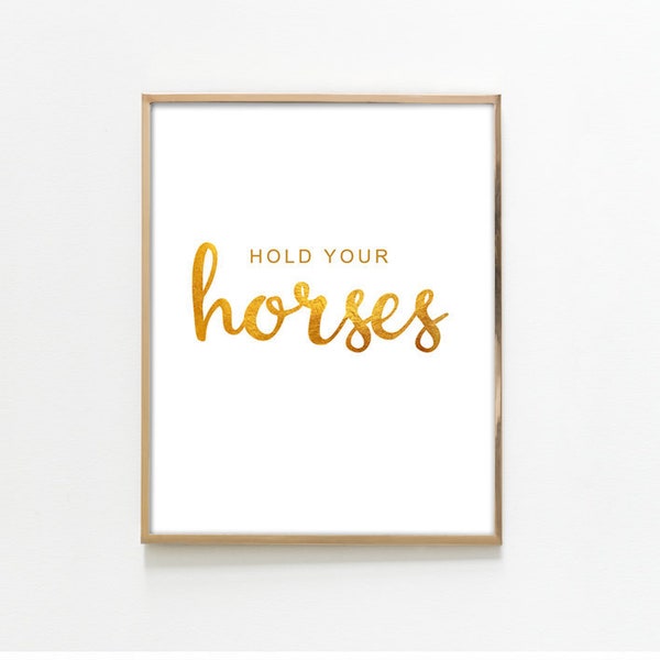 Hold Your Horses Sign. 8 x 10 print. Kentucky Derby Printables. Derby Party. Hostess Gift. KY Horse Birthday Gift. DIY