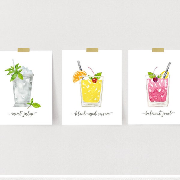 Triple Crown Signature Drinks. Kentucky Derby Mint Julep. Preakness Stakes Black-Eyed Susan. Belmont Stakes Jewel. Set of 3. DIY.