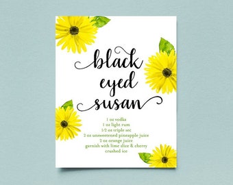 Black-Eyed Susan Art. Recipe. Preakness Stakes Signature Drink.  Triple Crown. DIY.