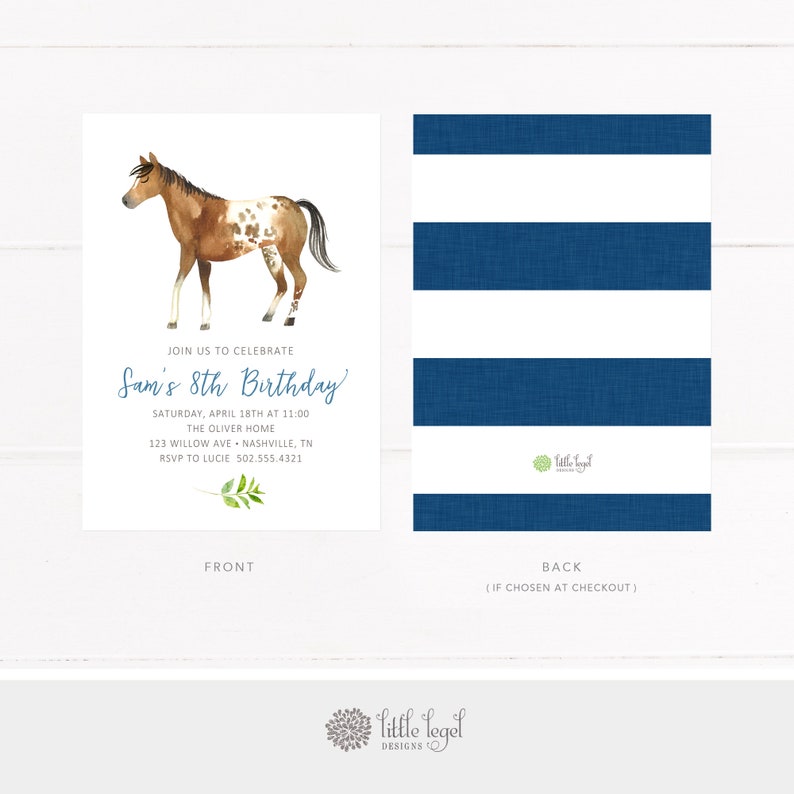 Spotted Horse Birthday Invitation. Boy Girl Birthday Party. Etsy