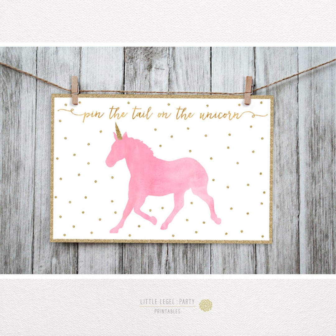 Pin the Tail on the Unicorn. Pin the Tail Game. Unicorn Party Printable