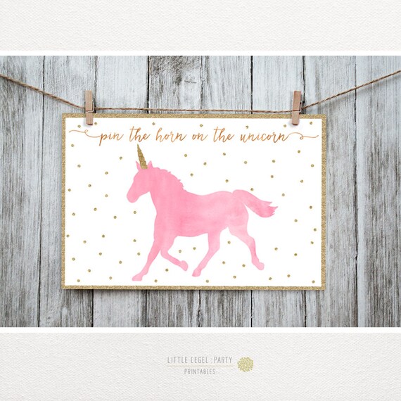 Pin the Horn on the Unicorn Birthday Party Game Horse Pony Girl/'s