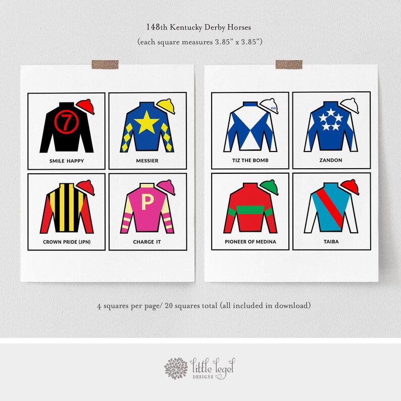 KY Derby Silks Printables 2022 as of 5/6/22 Derby Horse Etsy