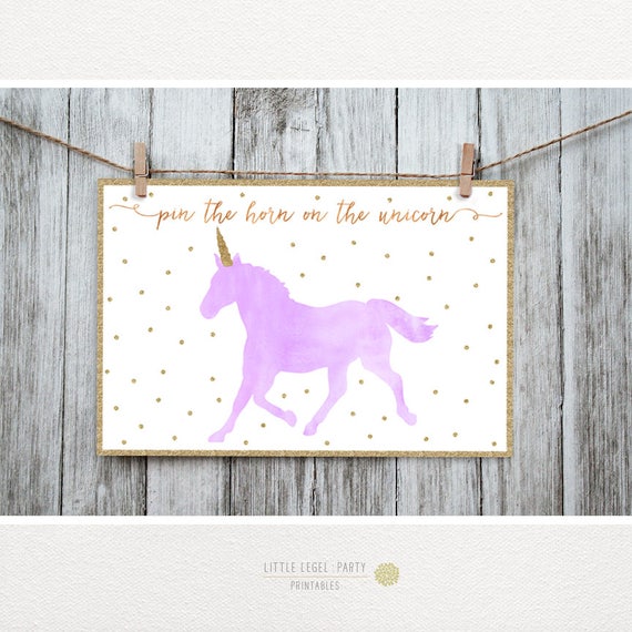 pin the horn on the unicorn pin the tail game unicorn party etsy