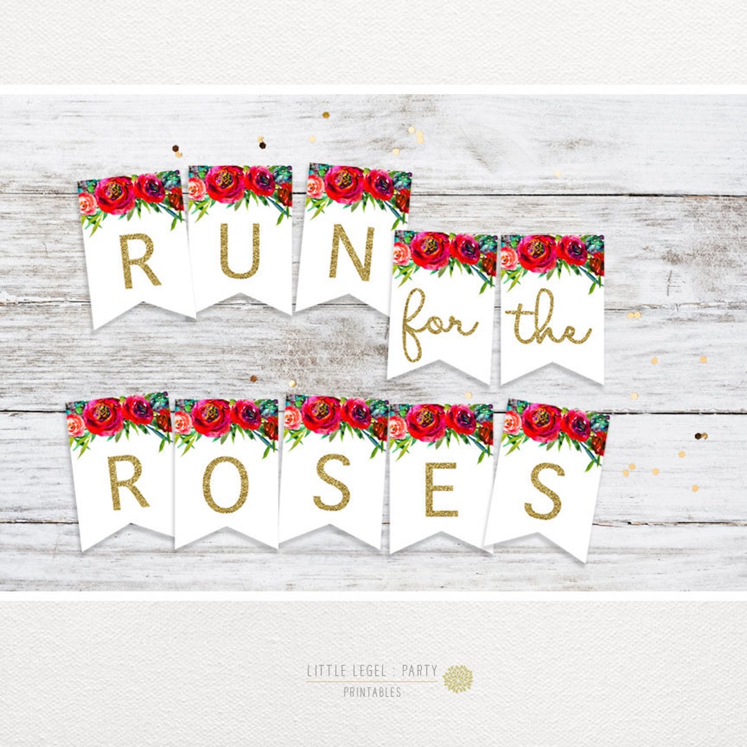 Run for the Roses Banner. Kentucky Derby Banner. Derby Party Printables ...