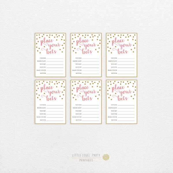 Place Your Bets Baby Shower Game - Etsy