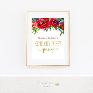 Derby Roses Welcome Sign. 8 X 10 (or) 16 X 20. Digital. Kentucky Derby ...