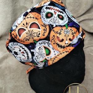 Pumpkin Scrub Cap- Halloween Scrub Cap - Surgical Scrub Cap - Nurse Scrub Cap - Medical Cap