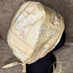 Medieval Map Scrub Cap: Nerdy Surgical Scrub Cap