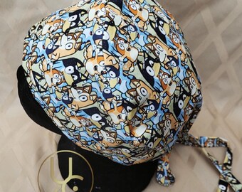 Cartoon Scrub Cap - Dog Scrub Cap - Medical Nurse Hat - Surgical Scrub Cap