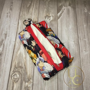Bolsa de pañuelos de anime - Bolsa de pañuelos - Bolsa de pañuelos de viaje - Bolsa de pañuelos con llavero - Estuche de pañuelos portátil