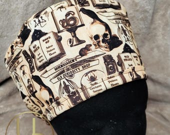 Halloween Scrub Cap - Skull Scrub Cap -  Surgical Scrub Cap - Nurse Scrub Cap - Medical Cap