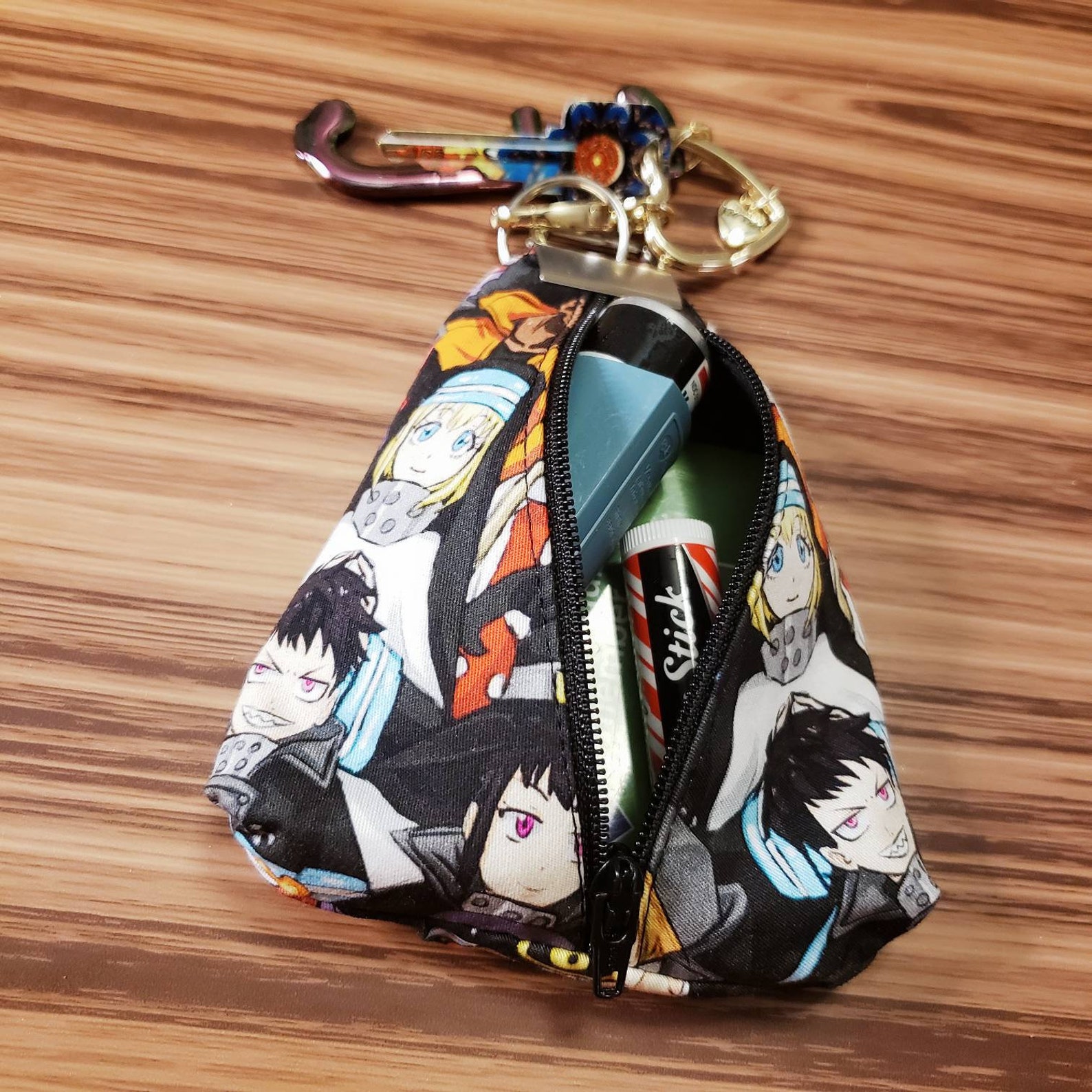 Anime Keychain Pouch Cartoon Key Fob Pouch Etsy