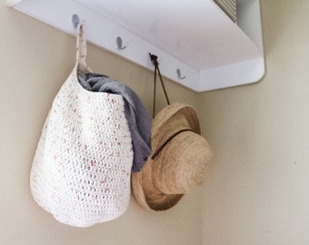 Large hanging basket crochet pattern - Crochet storage basket pattern - Crochet home decor pattern - The Cleo Basket